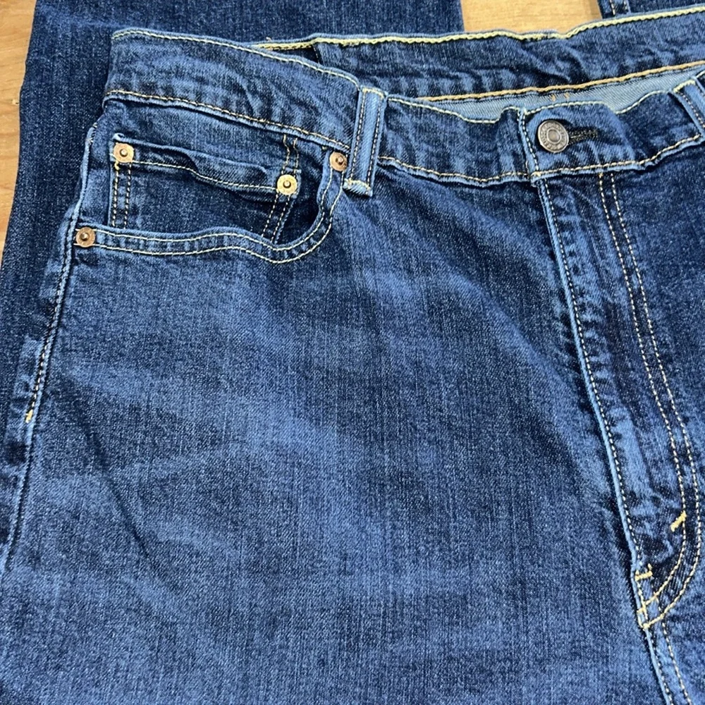 Mens Levi's 505 Dark Blue Straight Jeans Size 38 - Picture 6 of 11